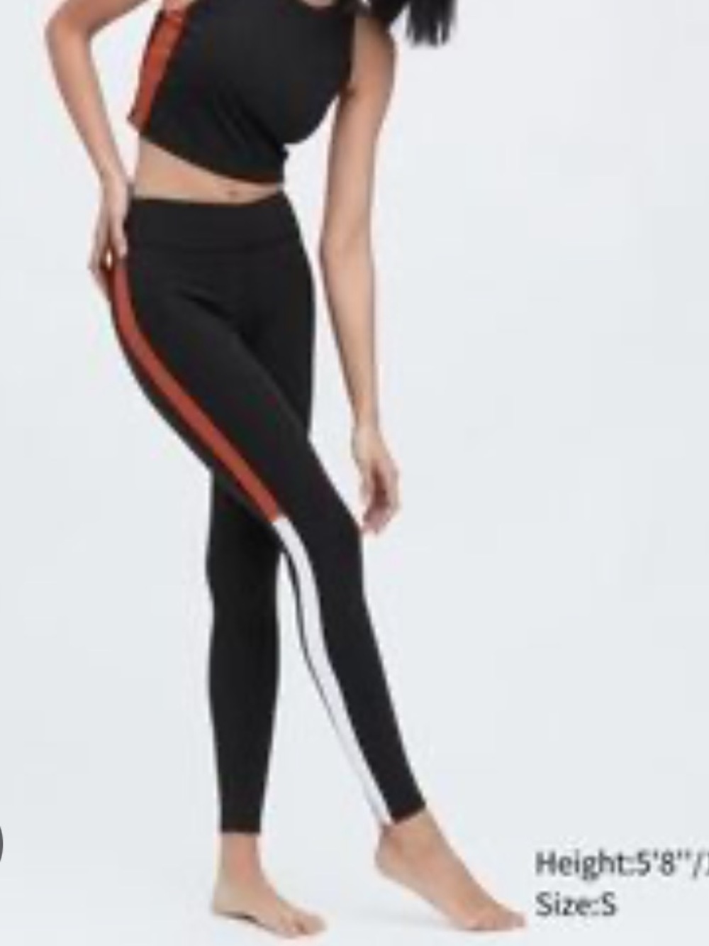 JW ANDERSON Black Leggings with Orange Side Stripe